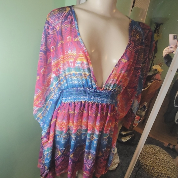 Jessica Simspon Multicolor Cutout Swimsuit Coverup - Picture 3 of 12